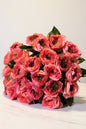 Mandarin coral peony roses dome bouquet